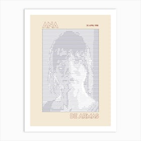 Famous People Ana De Armas Born 30 April 1988 (Ascii Art) Art Print