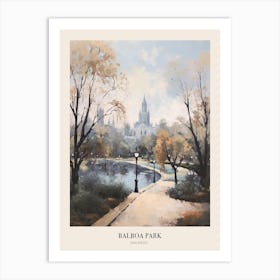 Winter City Park Poster Balboa Park San Diego 1 Art Print