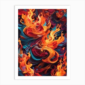 Abstract Flames Art Print