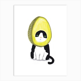 Avocado Cat Art Print