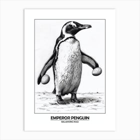 Penguin Balancing Eggs Poster 2 Art Print