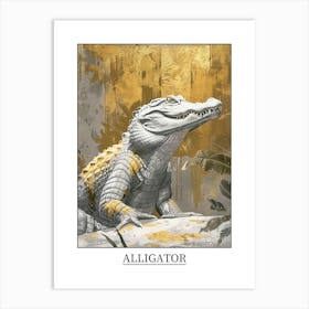 Alligator Precisionist Illustration 2 Poster Art Print