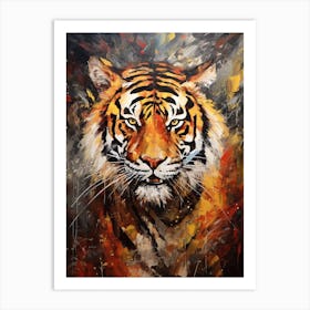 Tiger Art In Abstract Expressionism Style 3 Art Print