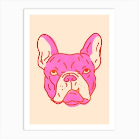Hot Pink Bulldog Art Print