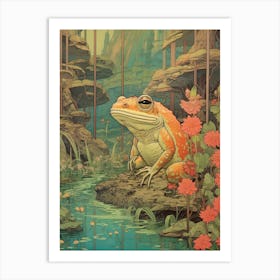 Vintage Japanese Frog Burrow 8 Art Print