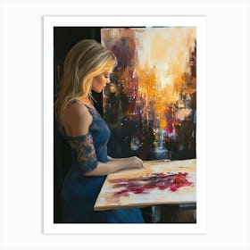 Artist Girl Painting Art Print