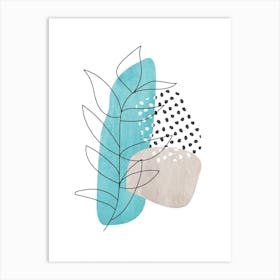 Abstract Leaf Line Drawing Art Print