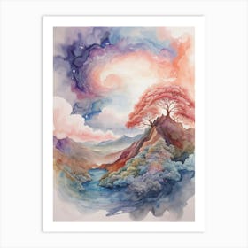 Watercolor Of A Tree Art Print