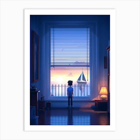 Boy In The Window Art Print