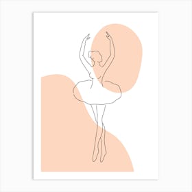 Minimalistic ballerina decoration in neutral tones Art Print