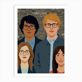 Group Of People In Glasses Art Print