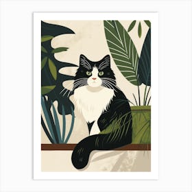 Cat Sitting On A Window Sill 1 Art Print