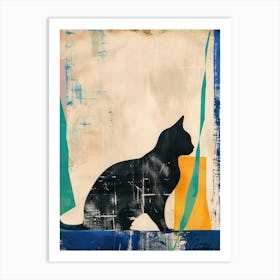 Cat 3 Cut Out Collage Art Print