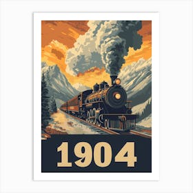 Aihrgdesign A Retro Poster Of A Steam Locomotive Traveling Th 5bdbb241 4d17 4d3b A6e2 D8697604309c 3 Art Print