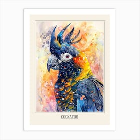 Cockatoo Colourful Watercolour 1 Poster Art Print