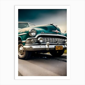 Classic Car On The Road Art Print