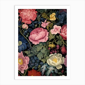 Peonies And Flowers Art Print