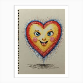 Heart Drawing 6 Art Print