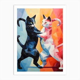 "Feline Fracas: Duel of the Agile Paws" Art Print