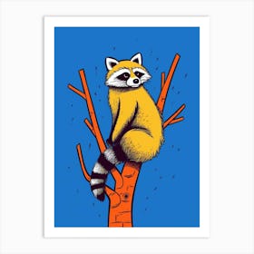 Orange Raccoon In A Tree  Art Print
