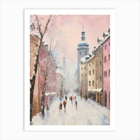 Dreamy Winter Painting Munich Germany 4 Art Print