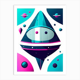 Futuristic space station, Sci-fi art, Space exploration, Spaceship, Starfield, Nebula, Alien planet, Sci-fi adventure wall decor, Children’s nursery illustration, Kids' room decor Art Print