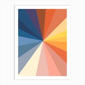 Colourful Geometric Abstract Segments Art Print