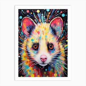  A Curious Possum Vibrant Paint Splash 2 Art Print