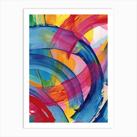 Rainbow Paint Brush Strokes 4 Art Print