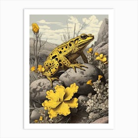 Golden Poison Frog Vintage Botanical 5 Art Print