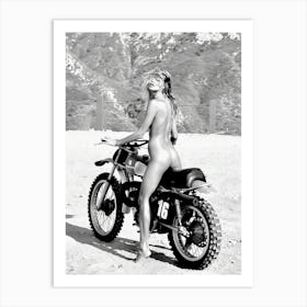 Nude Woman On Motorcycle Feminist Art Print