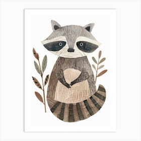Charming Nursery Kids Animals Raccoon 4 Art Print