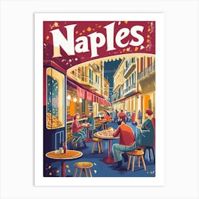 Aihrgdesign A 1970s Inspired Travel Poster For Naples Depicti Ae462572 913d 44d9 80c3 7d6913cf9220 3 Art Print