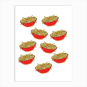 China Noodles pattern. Art Print