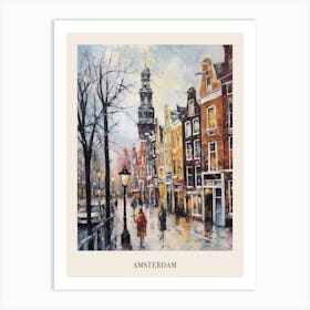 Vintage Winter Painting Poster Amsterdam Netherlands 1 Art Print