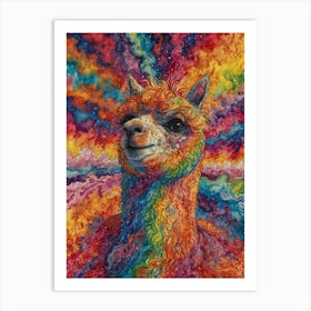 Rainbow Llama Art Print