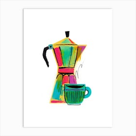 Coffee Pot & Cup Art Print