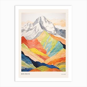 Ben Nevis Scotland 3 Colourful Mountain Illustration Poster Art Print