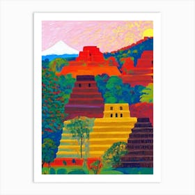 Tikal National Park Guatemala Abstract Colourful Art Print