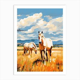 Horses Painting In Big Sky Montana, Usa 3 Art Print