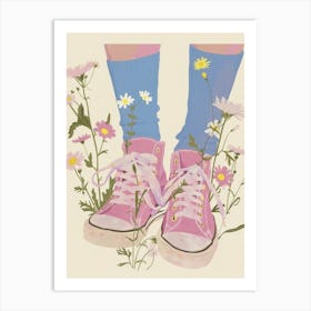 Pink Shoes And Wild Flowers 2 Art Print