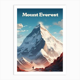 Mount Everest Sunrise Travel Illustration Art Print