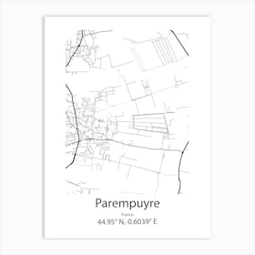 Parempuyre,France Minimalist Map Art Print