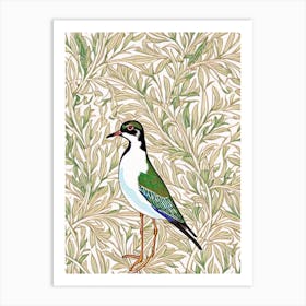 Lapwing William Morris Style Bird Art Print