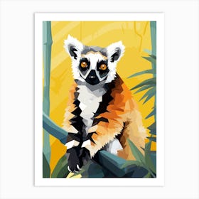 Lemur in Jungle 2 Art Print