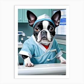 Boston Terrier-Reimagined 68 Art Print