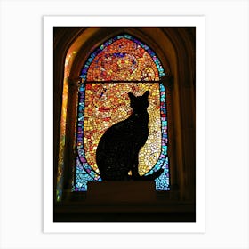 Cat In Stained Glass Window 18 Art Print