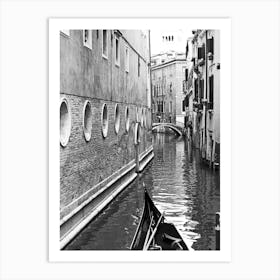 Venice Canal Bw Art Print