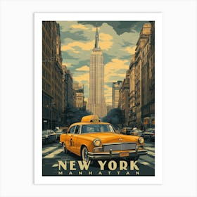 New York City Vintage Travel Poster 1 Art Print