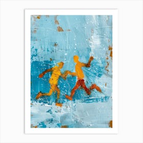 Two People Running Art Print